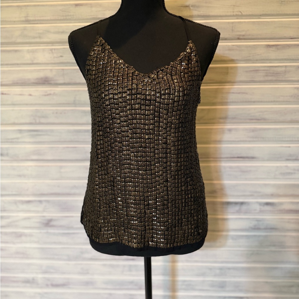 Elegant Black and Nronze Women's Top